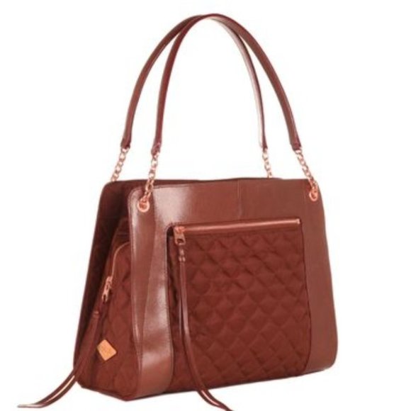MZ Wallace Handbags - MZ Wallace Clementine Mahogany Bedford Quilted EUC